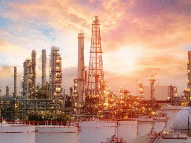 Refinery at sunset
