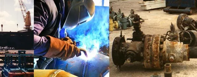 Shipyard cranes, welding and wellhead assemblies